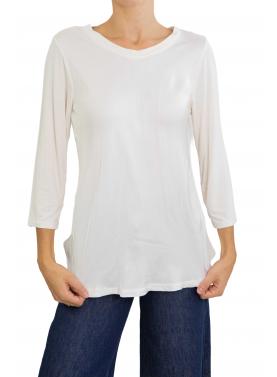 Maglia in raso con retro in viscosa con manica 3/4